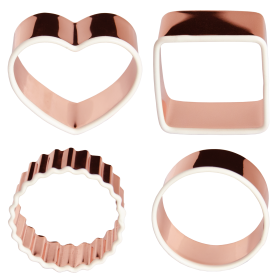 Lot de 4 emporte-pièces Noël - Carré, Cercle, Rosace, Cœur