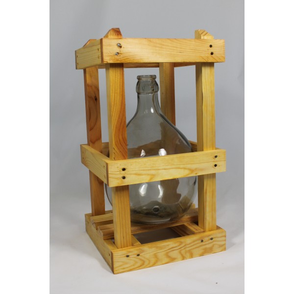 Bonbonne en verre 5L cadre en bois empilable - SIMACO SHOP