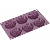 Moule 6 Fleurs de Rose en Silicone Platinium - Lurch 85060