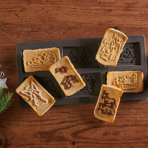 Moule à Spéculoos Motif crèche en Silicone Platinium - Lurch 65019